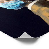 Mädchen mit Perlenohrring und Gesichtsmaske Poster (Ecke)