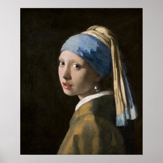 Mädchen mit Perlenohrring — Vermeer Poster (Vorne)