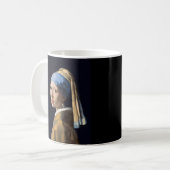 Mädchen mit Perlenohrring | Vintages Portrait Kaffeetasse (Vorderseite Links)