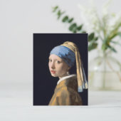 Mädchen mit Perlenohrring | Vintages Portrait Postkarte (Stehend Vorderseite)