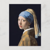 Mädchen mit Perlenohrring | Vintages Portrait Postkarte (Vorderseite)