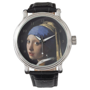 Mädchen mit Perlenohrring von Johannes Vermeer Armbanduhr