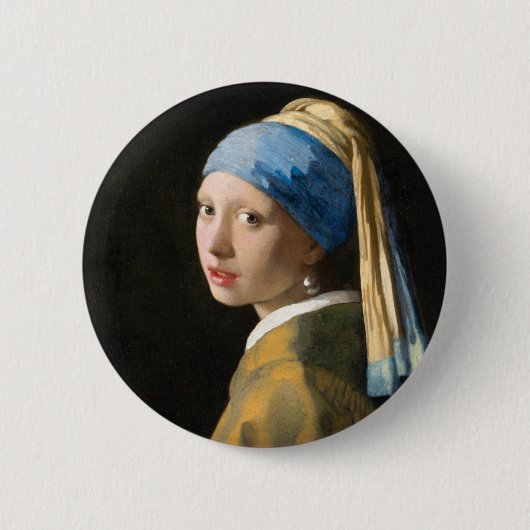 Mädchen mit Perlenohrring von Johannes Vermeer Button (Vorderseite)