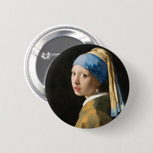 Mädchen mit Perlenohrring von Johannes Vermeer Button (Vorne & Hinten)