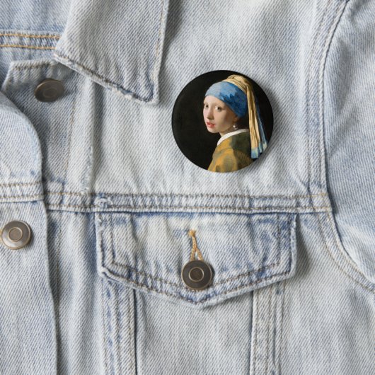 Mädchen mit Perlenohrring von Johannes Vermeer Button (Beispiel)