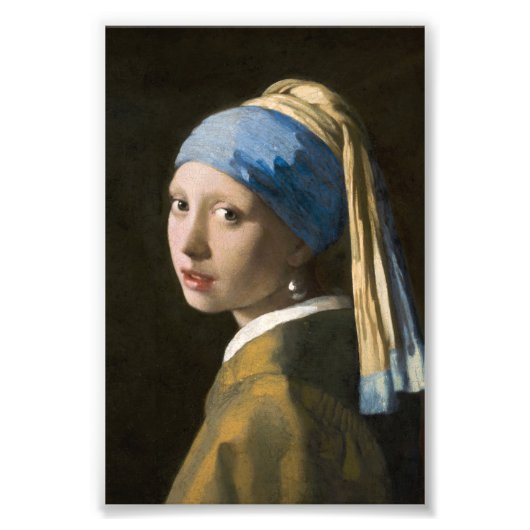Mädchen mit Perlenohrring von Johannes Vermeer Fotodruck (Vorne)