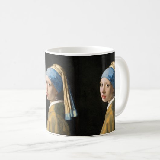 Mädchen mit Perlenohrring von Johannes Vermeer Kaffeetasse (VorderseiteRechts)