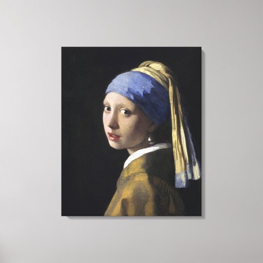 Mädchen mit Perlenohrring von Johannes Vermeer Leinwanddruck (Vorderseite)