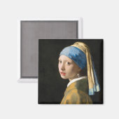 Mädchen mit Perlenohrring von Johannes Vermeer Magnet (Vorderseite/Rückseite)