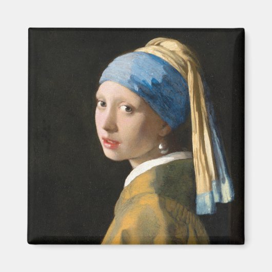 Mädchen mit Perlenohrring von Johannes Vermeer Magnet (Vorne)