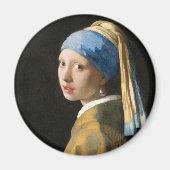 Mädchen mit Perlenohrring von Johannes Vermeer Magnet (Vorne)