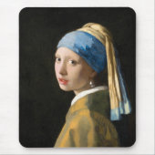 Mädchen mit Perlenohrring von Johannes Vermeer Mousepad (Vorne)