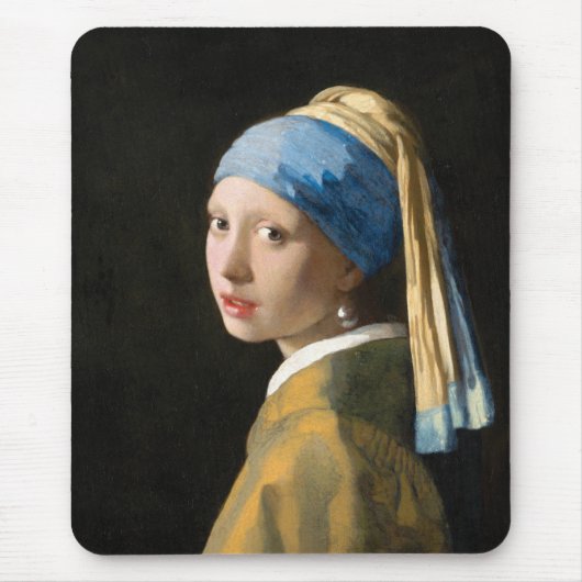Mädchen mit Perlenohrring von Johannes Vermeer Mousepad (Vorne)