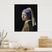 Mädchen mit Perlenohrring von Johannes Vermeer Poster (Küche)