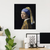 Mädchen mit Perlenohrring von Johannes Vermeer Poster (Heimbüro)