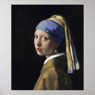 Mädchen mit Perlenohrring von Johannes Vermeer Poster