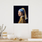 Mädchen mit Perlenohrring von Johannes Vermeer Poster (Küche)