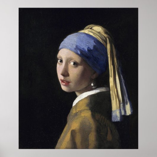 Mädchen mit Perlenohrring von Johannes Vermeer Poster (Vorne)