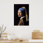 Mädchen mit Perlenohrring von Johannes Vermeer Poster (Küche)
