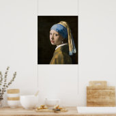 Mädchen mit Perlenohrring von Johannes Vermeer Poster (Küche)