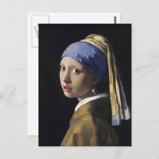 Mädchen mit Perlenohrring von Johannes Vermeer Postkarte (Vorne/Hinten)