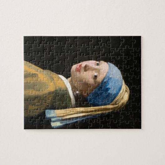 Mädchen mit Perlenohrring von Johannes Vermeer Puzzle (Horizontal)