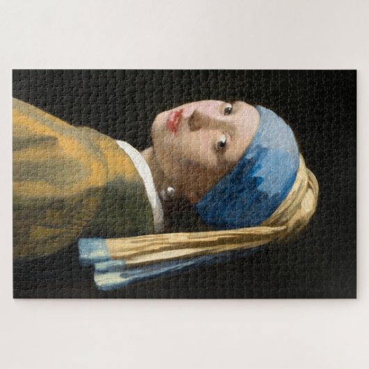 Mädchen mit Perlenohrring von Johannes Vermeer Puzzle (Horizontal)