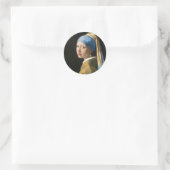 Mädchen mit Perlenohrring von Johannes Vermeer Runder Aufkleber (Tasche)