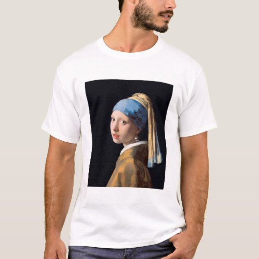Mädchen mit Perlenohrring von Johannes Vermeer T-Shirt (Vorderseite)