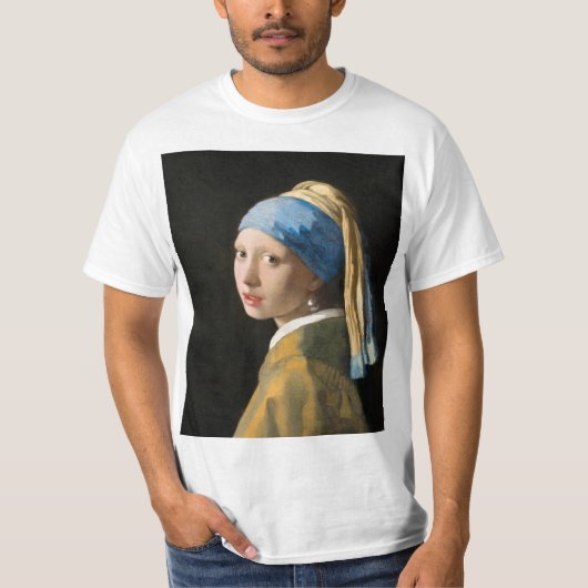 Mädchen mit Perlenohrring von Johannes Vermeer T-Shirt (Vorderseite)