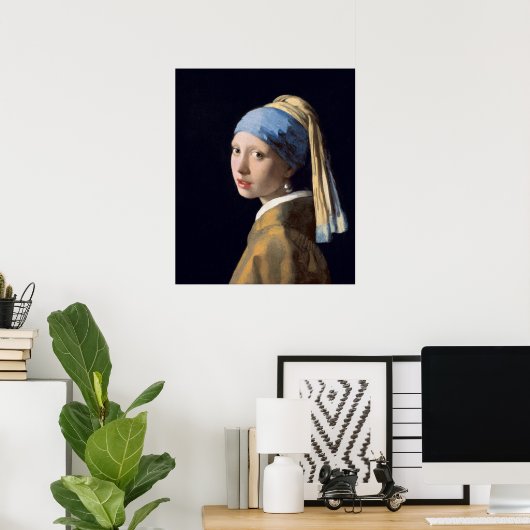 Mädchen mit Perlenohrring von Vermeer - Poster (Heimbüro)
