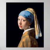 Mädchen mit Perlenohrring von Vermeer - Poster (Vorne)