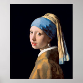 Mädchen mit Perlenohrring von Vermeer - Poster