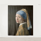 Mädchen mit Perlenohrring Wandteppich (Vorderseite)