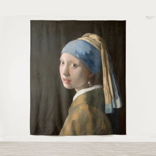 Mädchen mit Perlenohrring Wandteppich (Vorderseite)