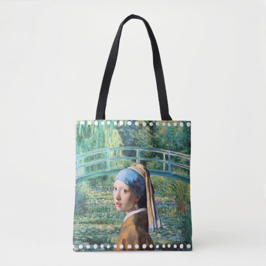 Mädchen mit Perlenohrring, Wasserlily-Teich Tasche (Vorderseite)