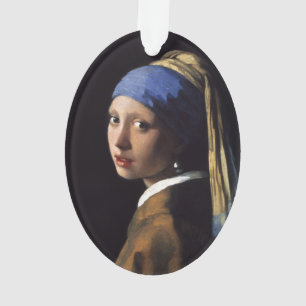 Mädchen mit Perlenverdienst von Johannes Vermeer Ornament