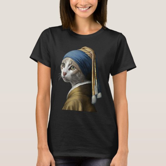 Mädchen mit Perlmuttkatze 1 T-Shirt (Vorderseite)