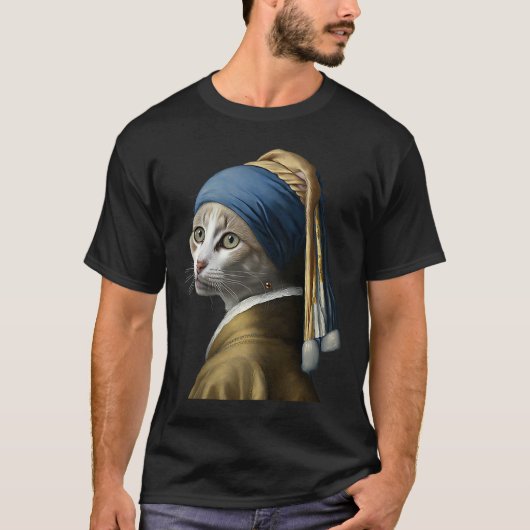 Mädchen mit Perlmuttkatze 1 T-Shirt (Vorderseite)