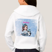 Mädchen mit personalisiertem Namen Hoodie (Rückseite)