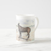 Mädchen mit Pferd am Strand Porzellantasse (Vorderseite Rechts)