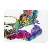 Mädchen mit Pferd farbenfroh Magnet (Horizontal)