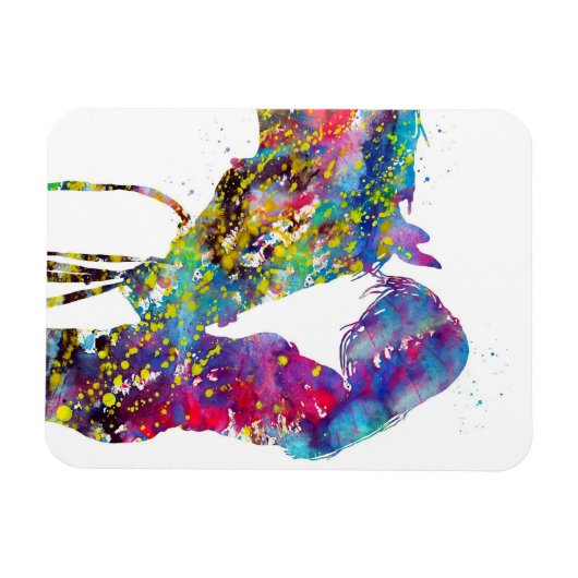 Mädchen mit Pferd farbenfroh Magnet (Horizontal)