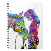 Mädchen mit Pferd farbenfroh Notizblock (Vorderseite)