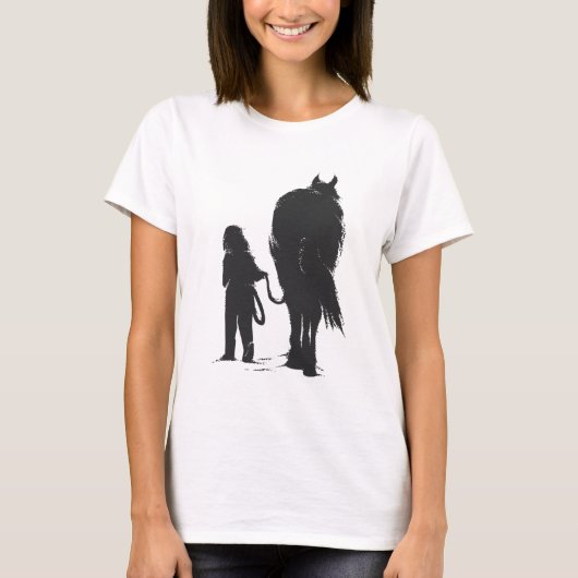 Mädchen mit Pferd T-Shirt (Vorderseite)