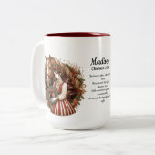 Mädchen mit Pferd und Kranz Weihnachten Zweifarbige Tasse (Vorderseite Links)