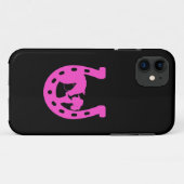 Mädchen mit Pferd und Western-Hut Hot Pink Horsesh Case-Mate iPhone Hülle (Rückseite (Horizontal))