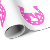 Mädchen mit Pferd und Western-Hut Hot Pink Horsesh Geschenkpapier (Rolleneckpunkt)