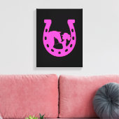 Mädchen mit Pferd und Western-Hut Hot Pink Horsesh Leinwanddruck (Insitu (Wohnzimmer))