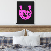 Mädchen mit Pferd und Western-Hut Hot Pink Horsesh Leinwanddruck (Insitu (Schlafzimmer))